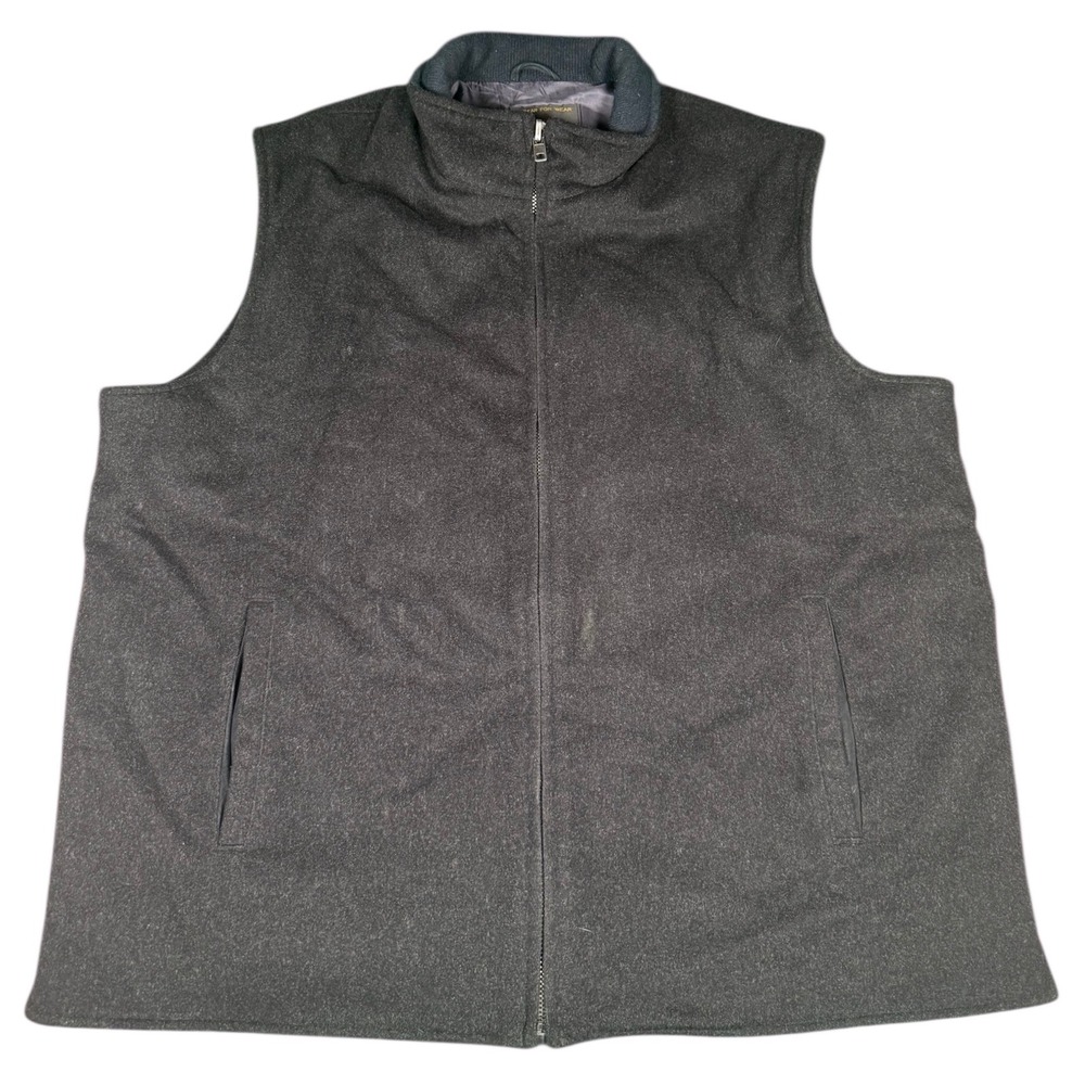 Golden Bear Fine Outerwear Mens Vest XXL Black Wool Blend Leather Thinsulate